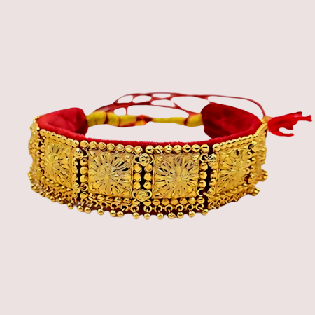 Handmade Brass Alloy Kumauni Guloband Nath Mangtika Set